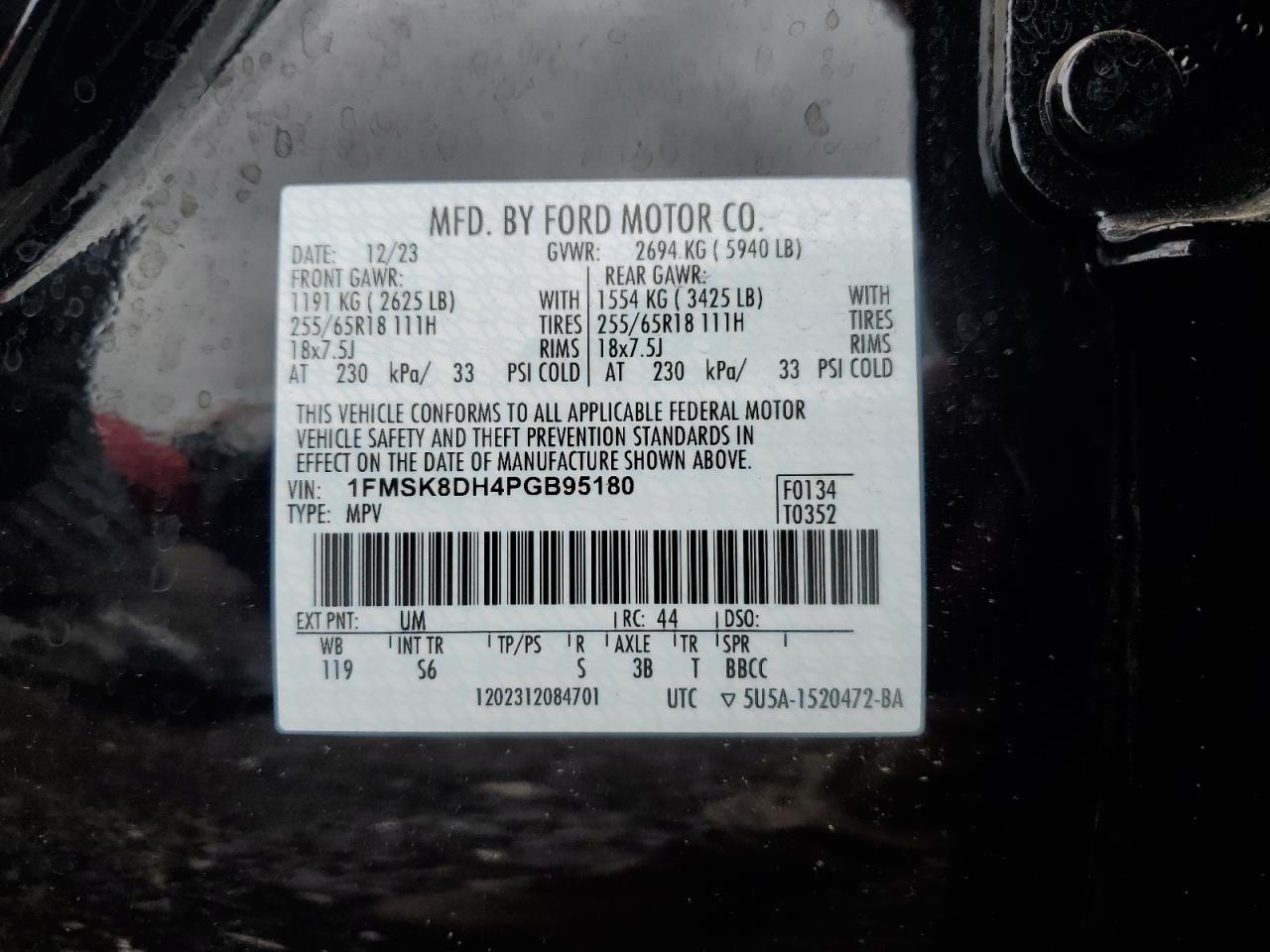 1FMSK8DH4PGB95180 2023 FORD EXPLORER - Image 13