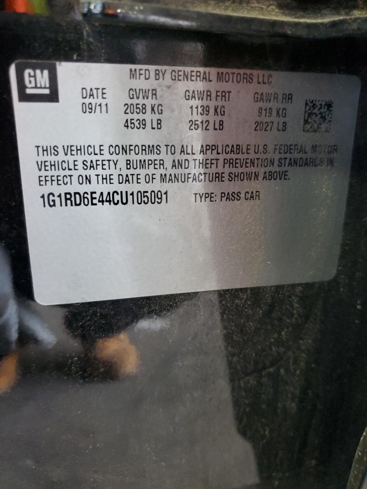 2012 Chevrolet Volt VIN: 1G1RD6E44CU105091 Lot: 61680784