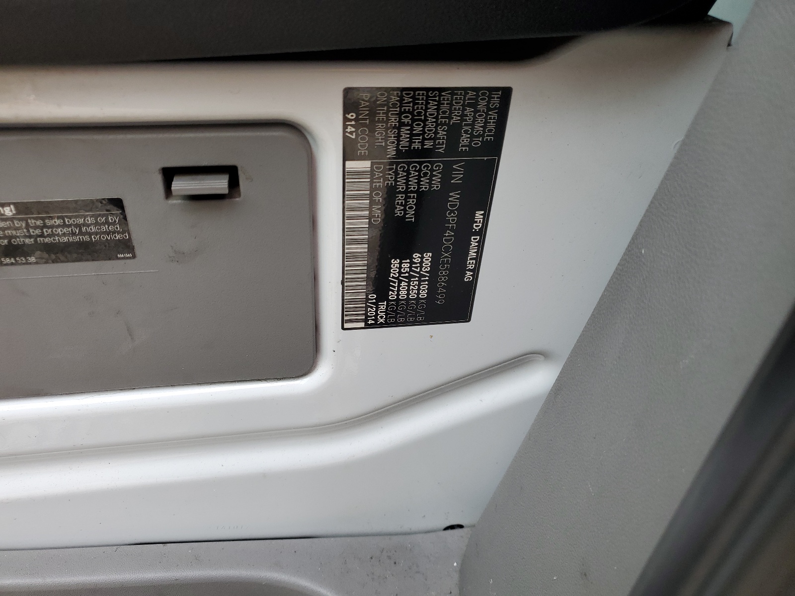 WD3PF4DCXE5886499 2014 Mercedes-Benz Sprinter 3500