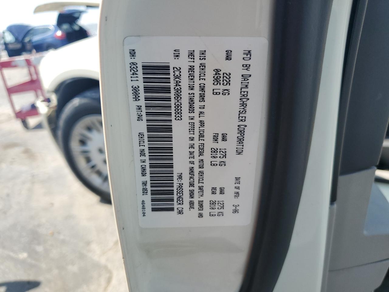 2006 Chrysler 300 VIN: 2C3KA43R06H366833 Lot: 63445224