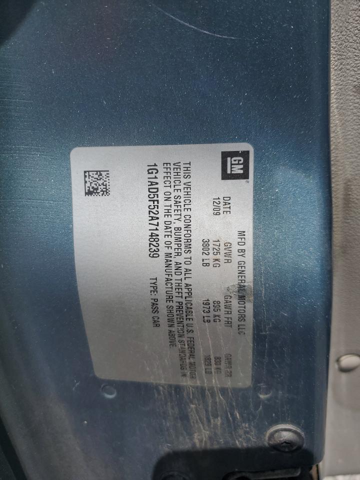 2010 Chevrolet Cobalt 1Lt VIN: 1G1AD5F52A7148239 Lot: 64508934