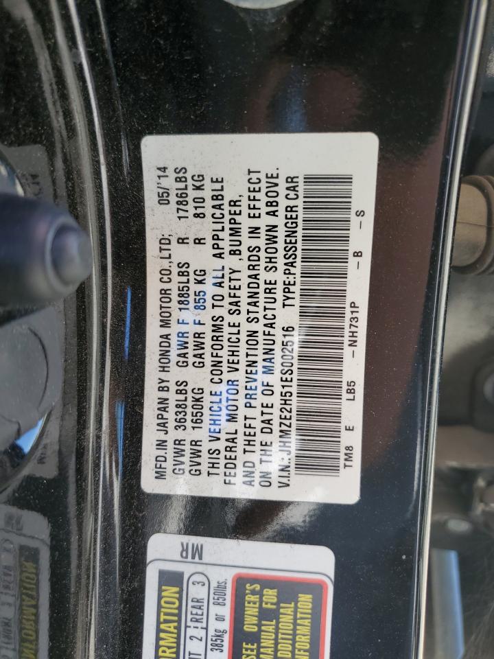 2014 Honda Insight Lx VIN: JHMZE2H51ES002516 Lot: 63924894