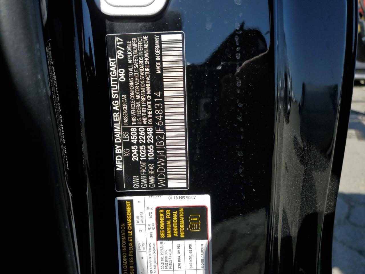 2018 Mercedes-Benz C 300 VIN: WDDWJ4JB2JF648314 Lot: 62699984