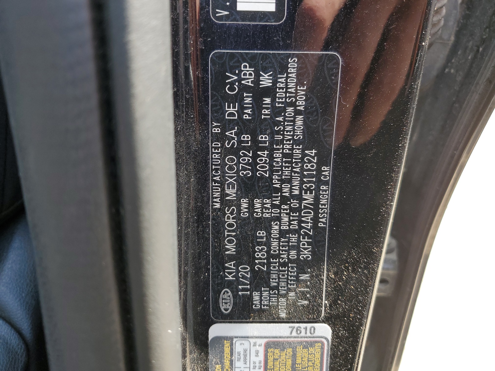 3KPF24AD7ME311824 2021 Kia Forte Fe