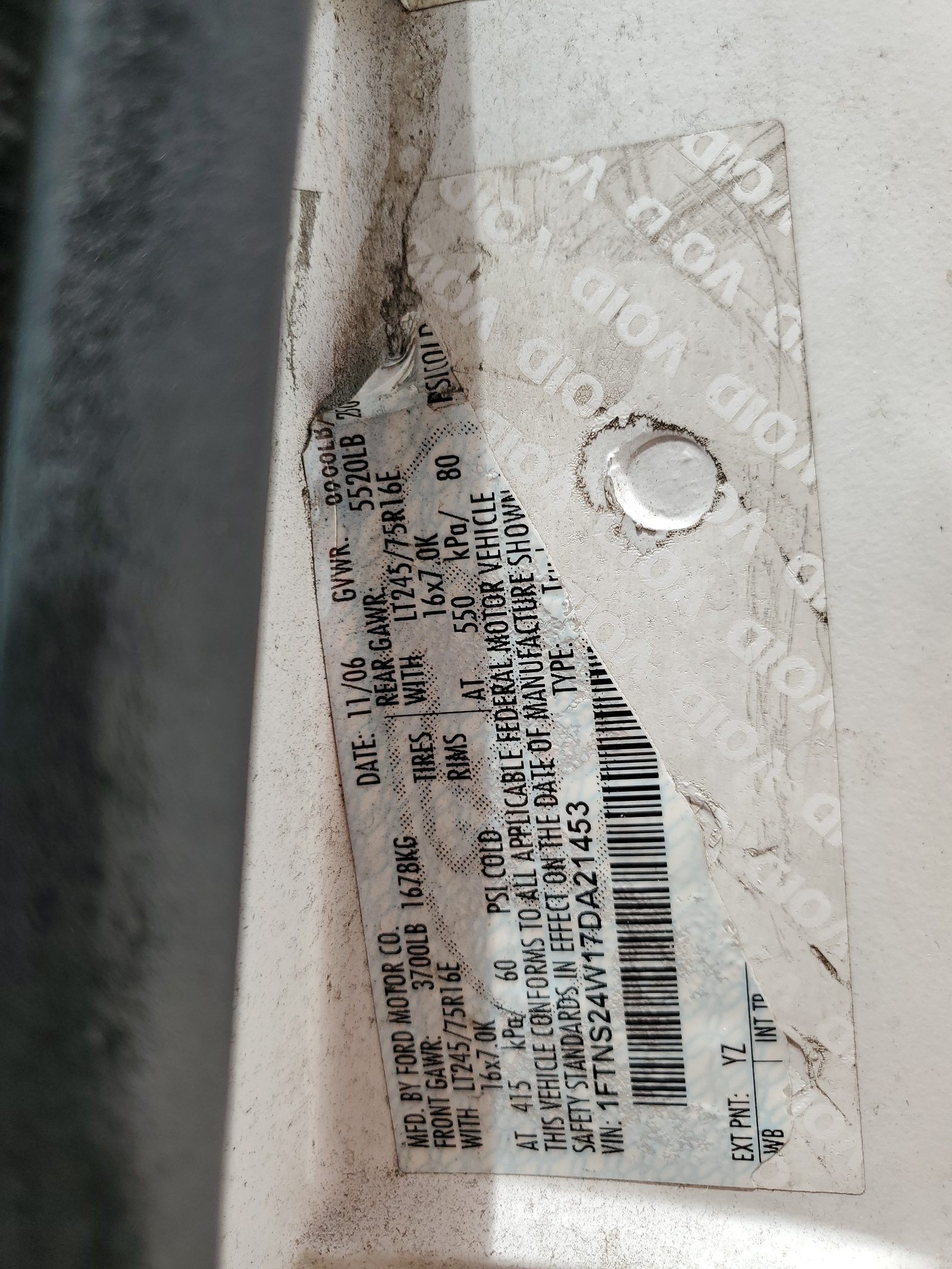 1FTNS24W17DA21453 2007 Ford Econoline E250 Van