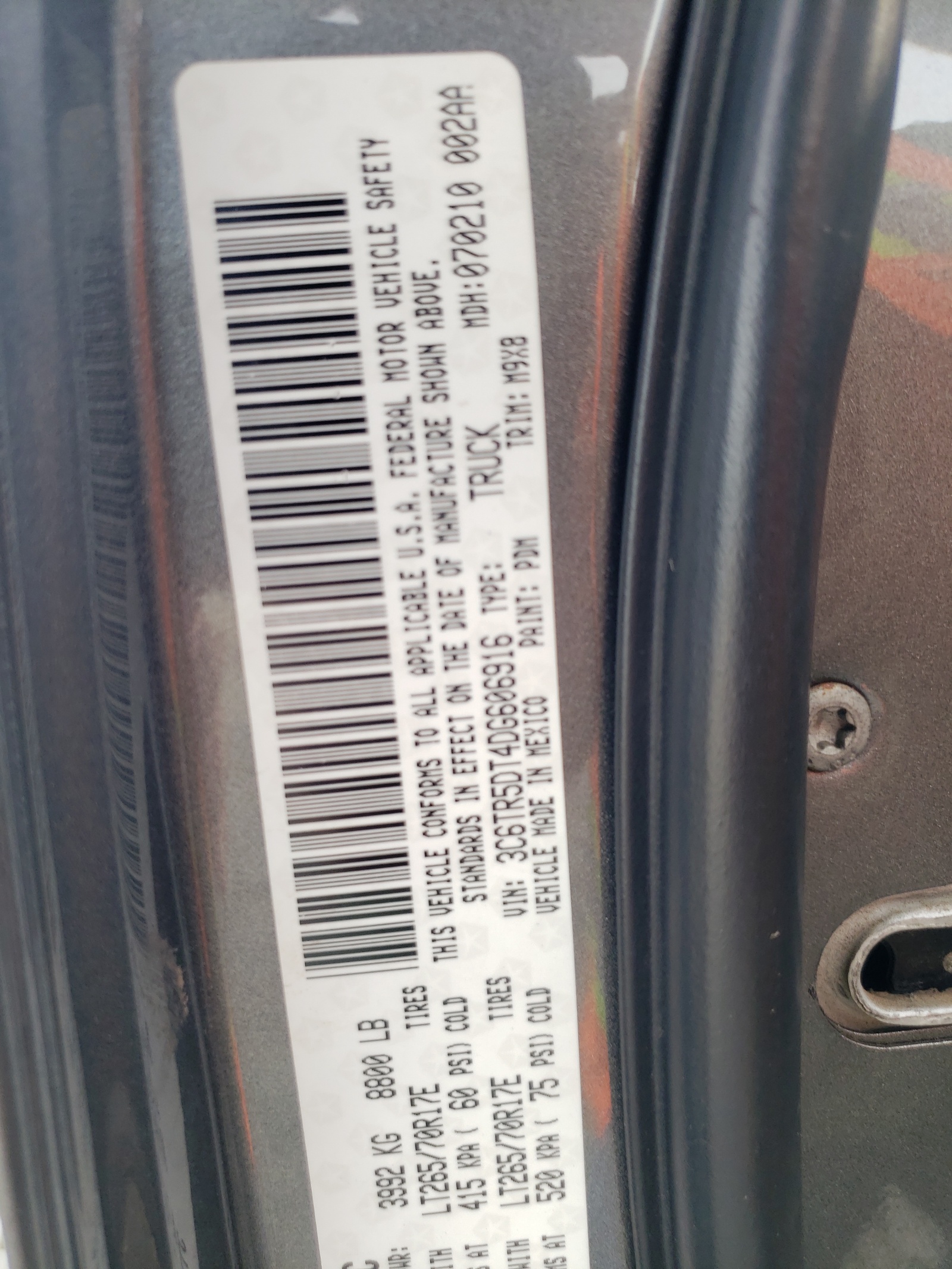 3C6TR5DT4DG606916 2013 Ram 2500 Slt