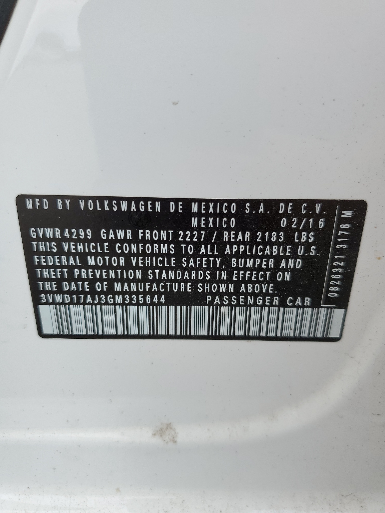 3VWD17AJ3GM335644 2016 Volkswagen Jetta Sport