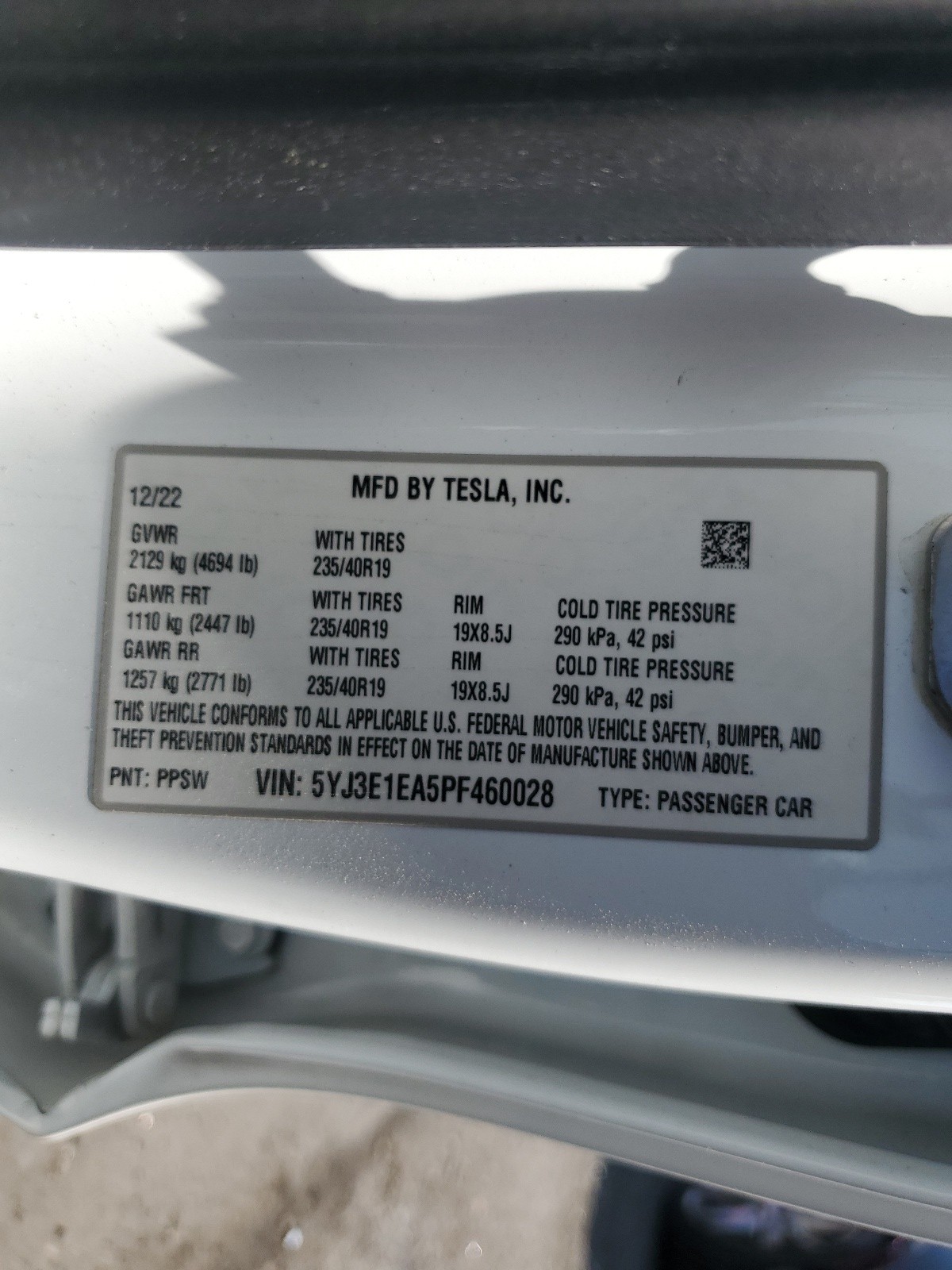 5YJ3E1EA5PF460028 2023 Tesla Model 3