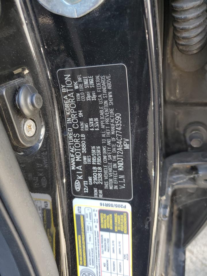 2012 Kia Soul + VIN: KNDJT2A64C7743590 Lot: 61944764