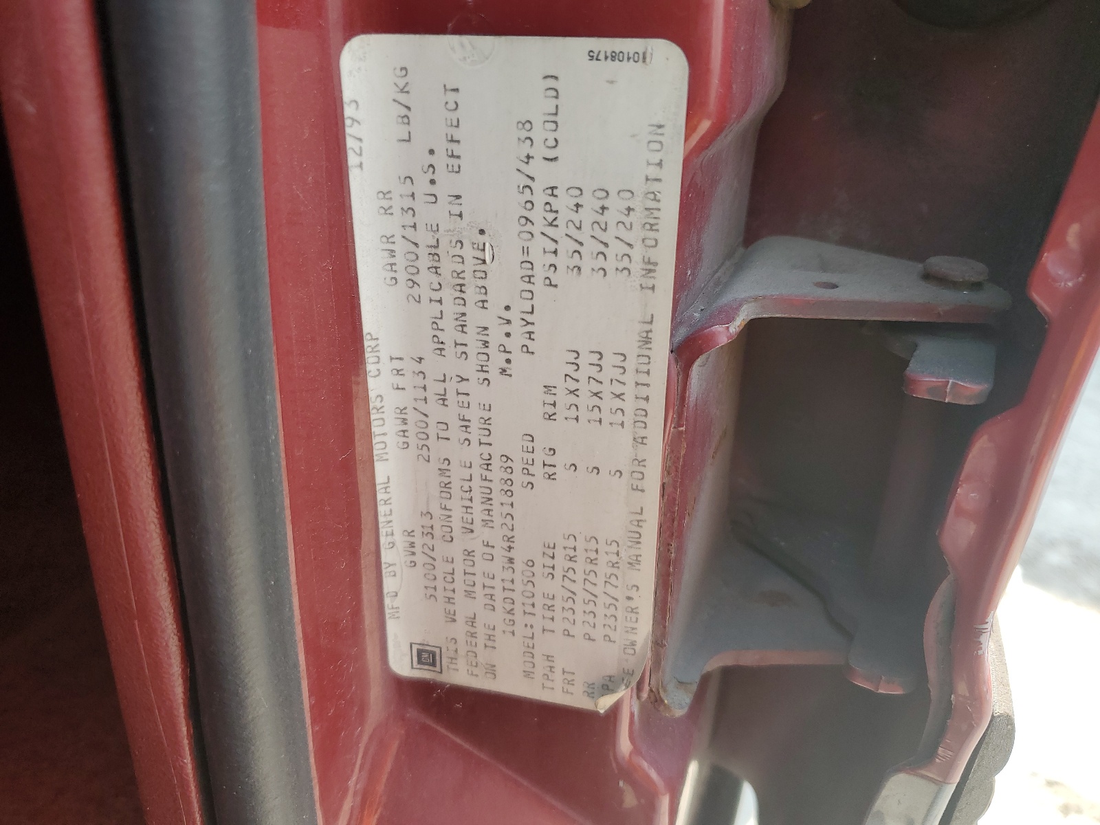 1GKDT13W4R2518889 1994 GMC S15 Jimmy