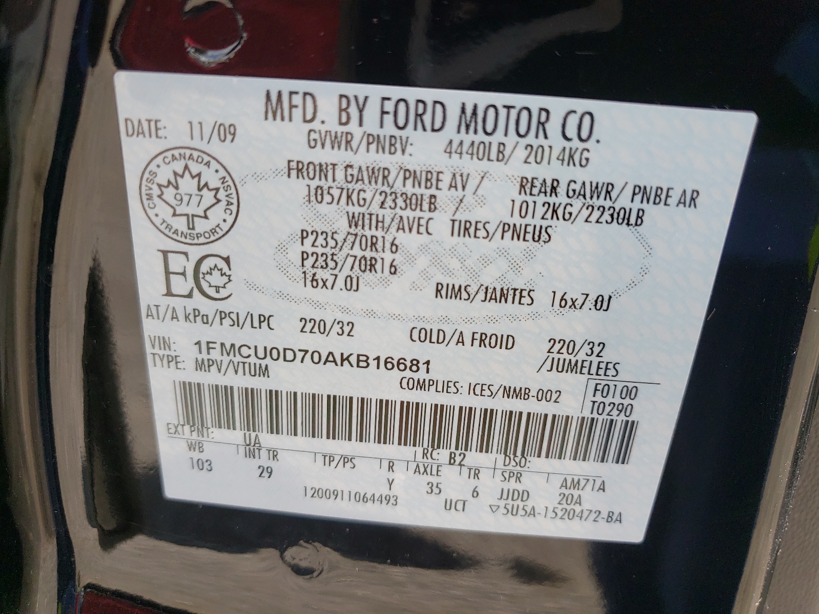 1FMCU0D70AKB16681 2010 Ford Escape Xlt