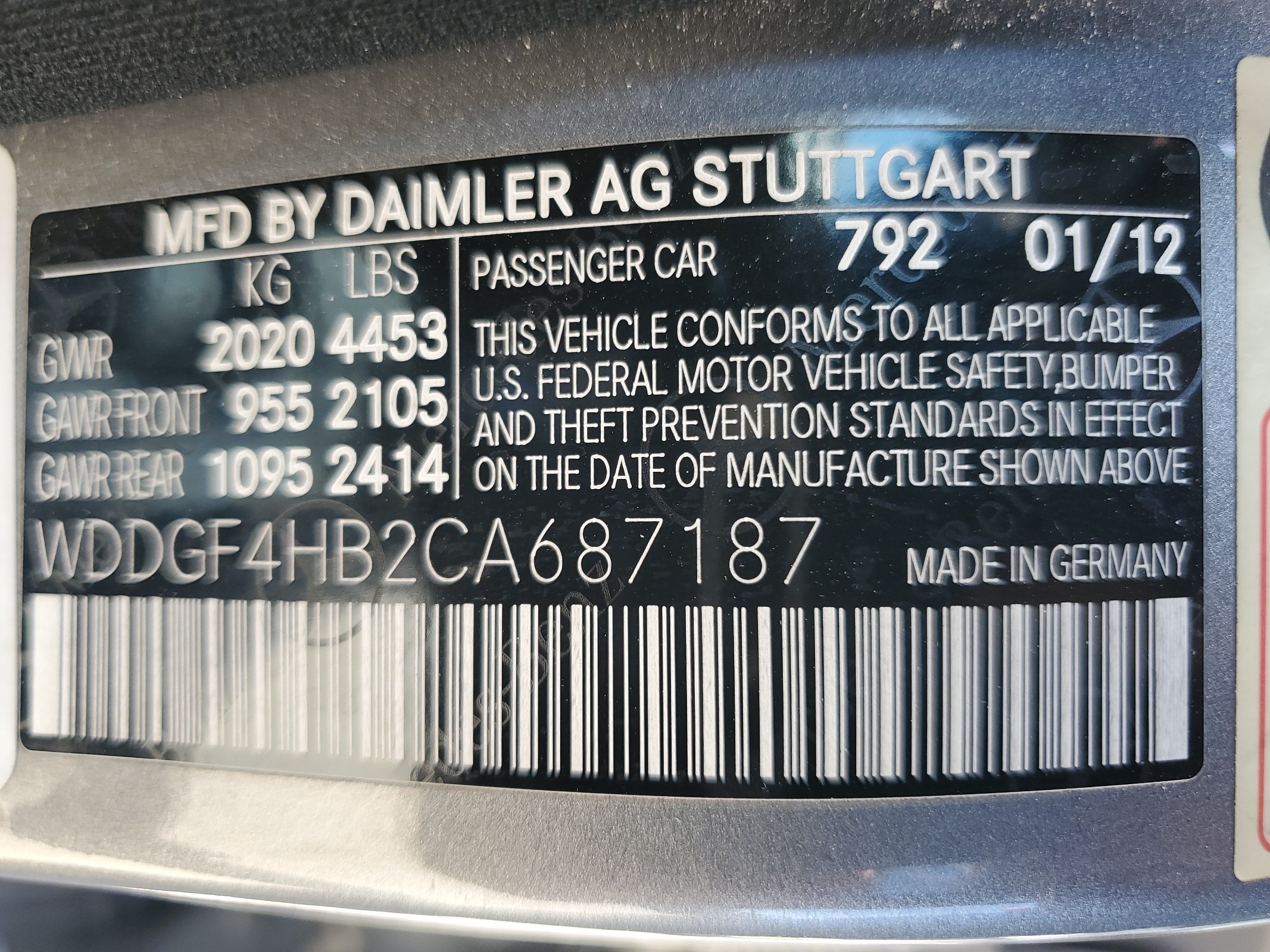 WDDGF4HB2CA687187 2012 Mercedes-Benz C 250