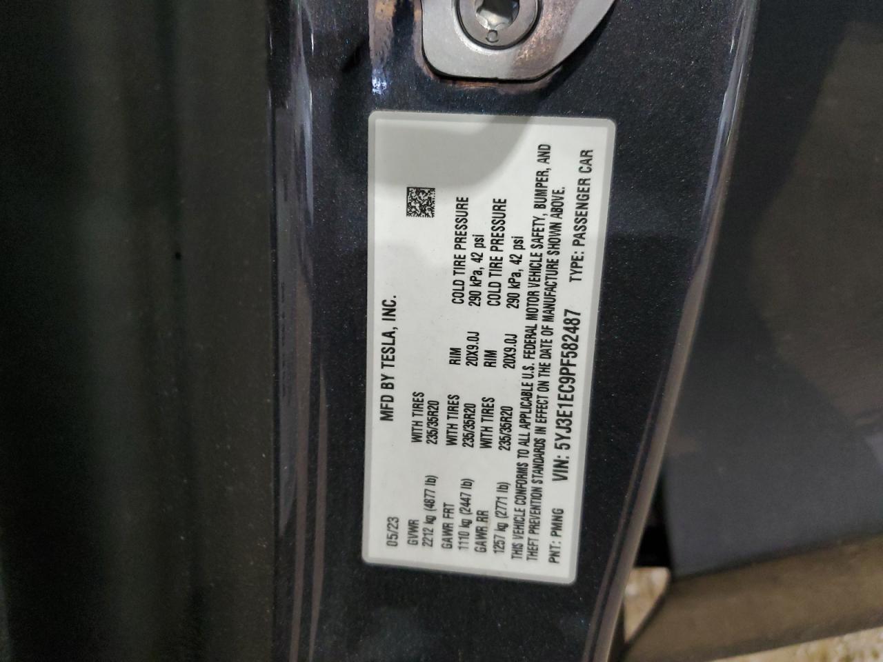 5YJ3E1EC9PF582487 2023 Tesla Model 3