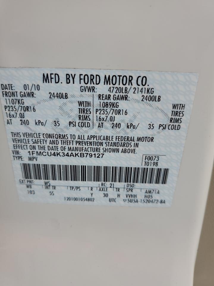 1FMCU4K34AKB79127 2010 Ford Escape Hybrid