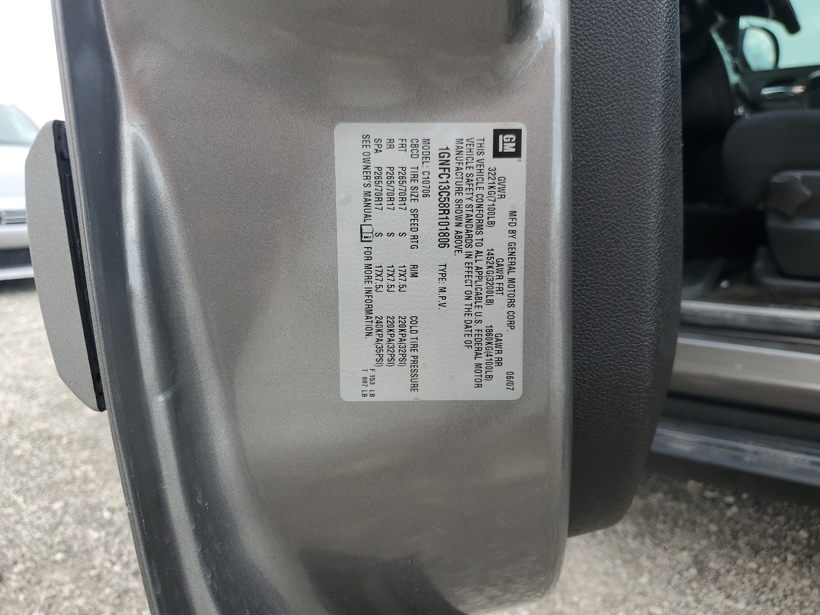 1GNFC13C58R101806 2008 Chevrolet Tahoe C1500