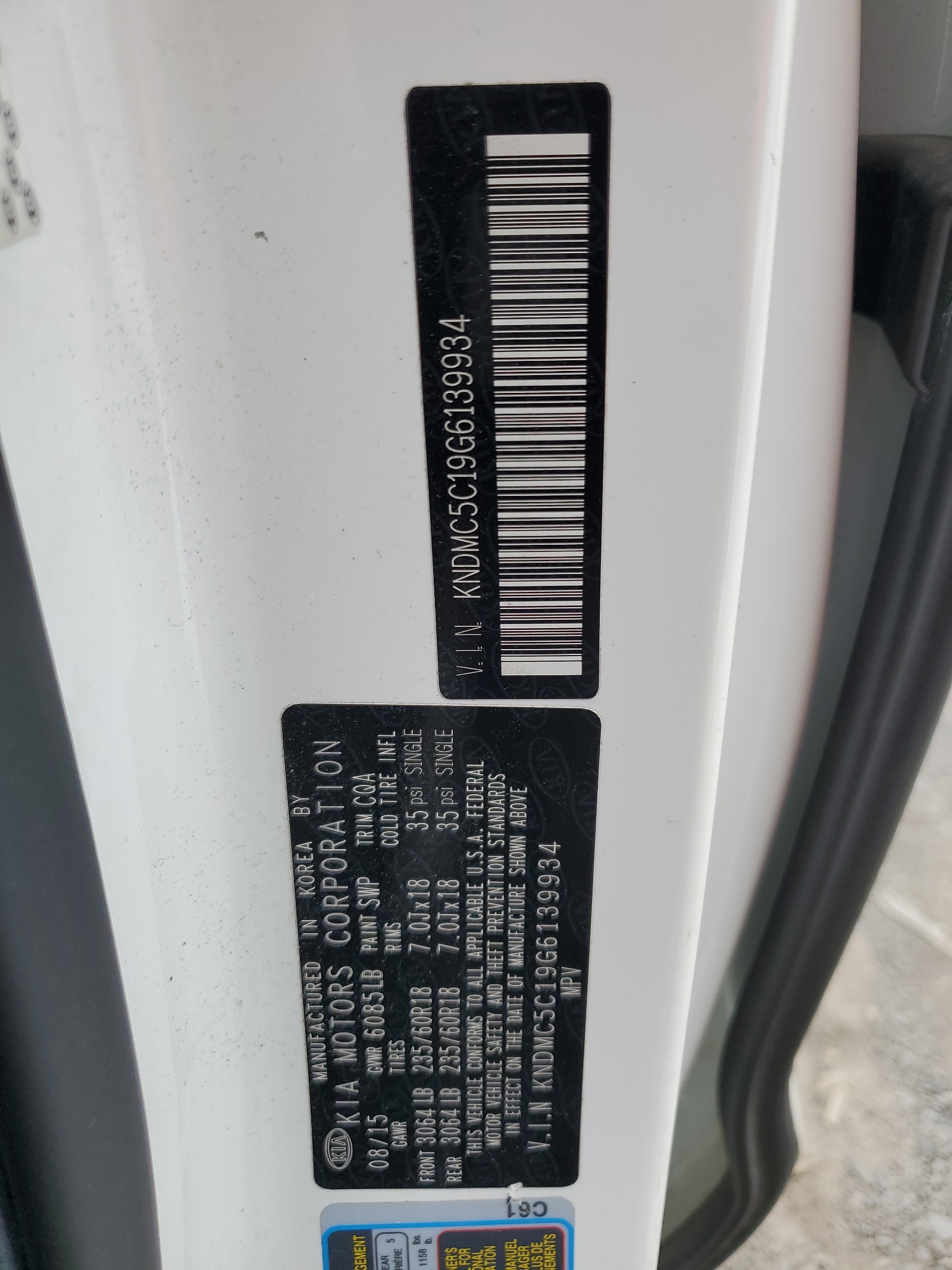 KNDMC5C19G6139934 2016 Kia Sedona Ex