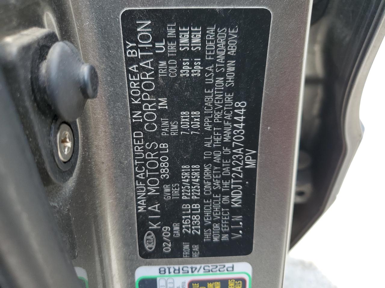 2010 Kia Soul + VIN: KNDJT2A23A7034448 Lot: 64934244