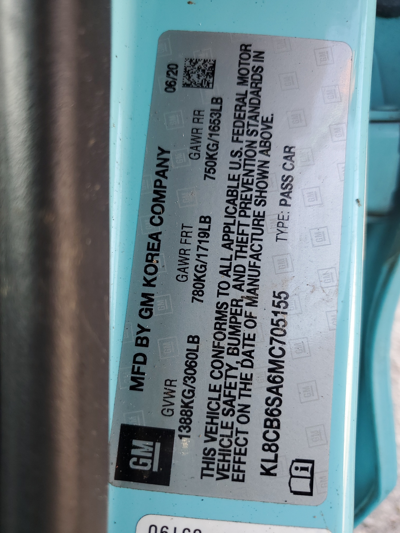 KL8CB6SA6MC705155 2021 Chevrolet Spark Ls