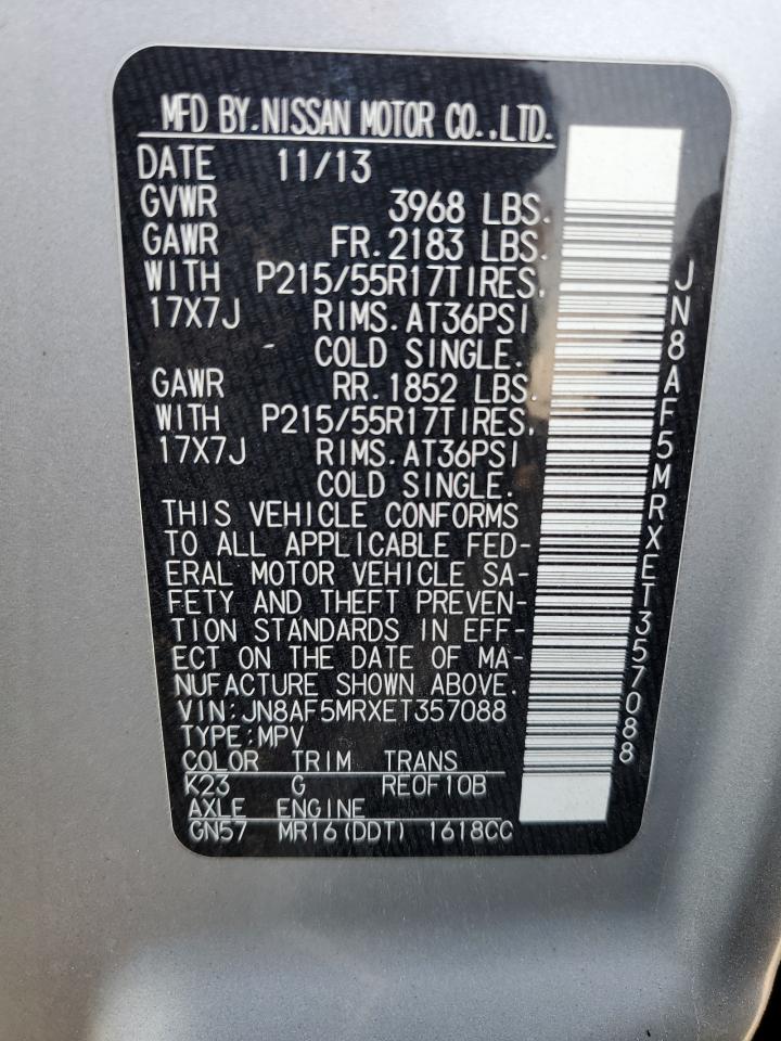 2014 Nissan Juke S VIN: JN8AF5MRXET357088 Lot: 63237814