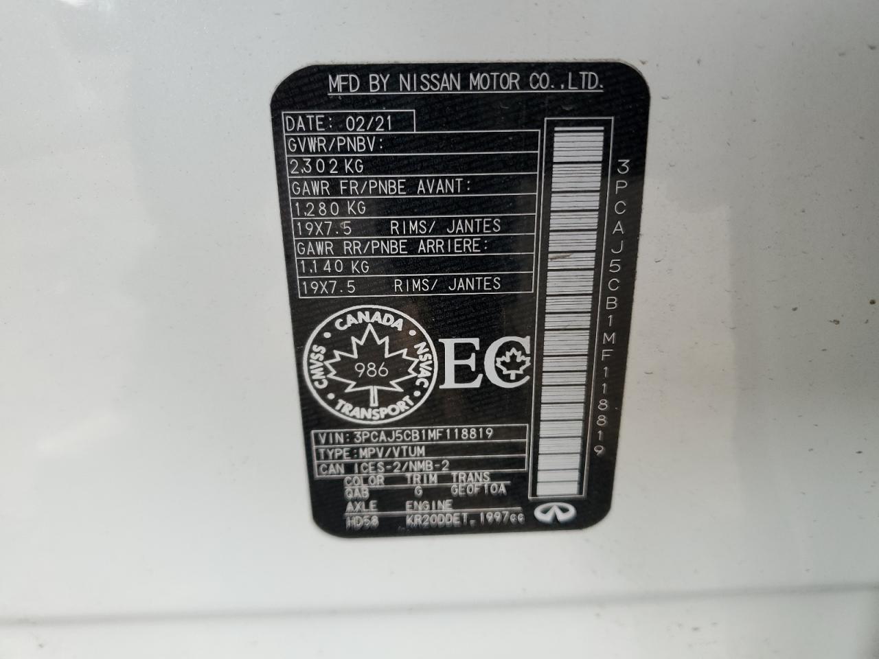 2021 Infiniti QX50 - Image 13