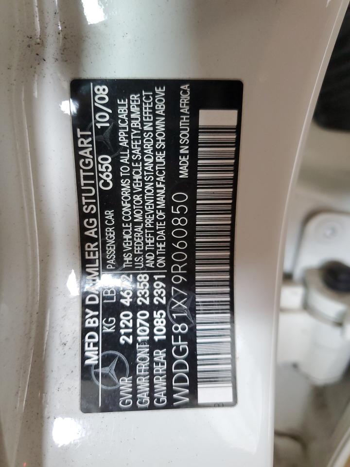 2009 Mercedes-Benz C 300 4Matic VIN: WDDGF81X79R060850 Lot: 63464294