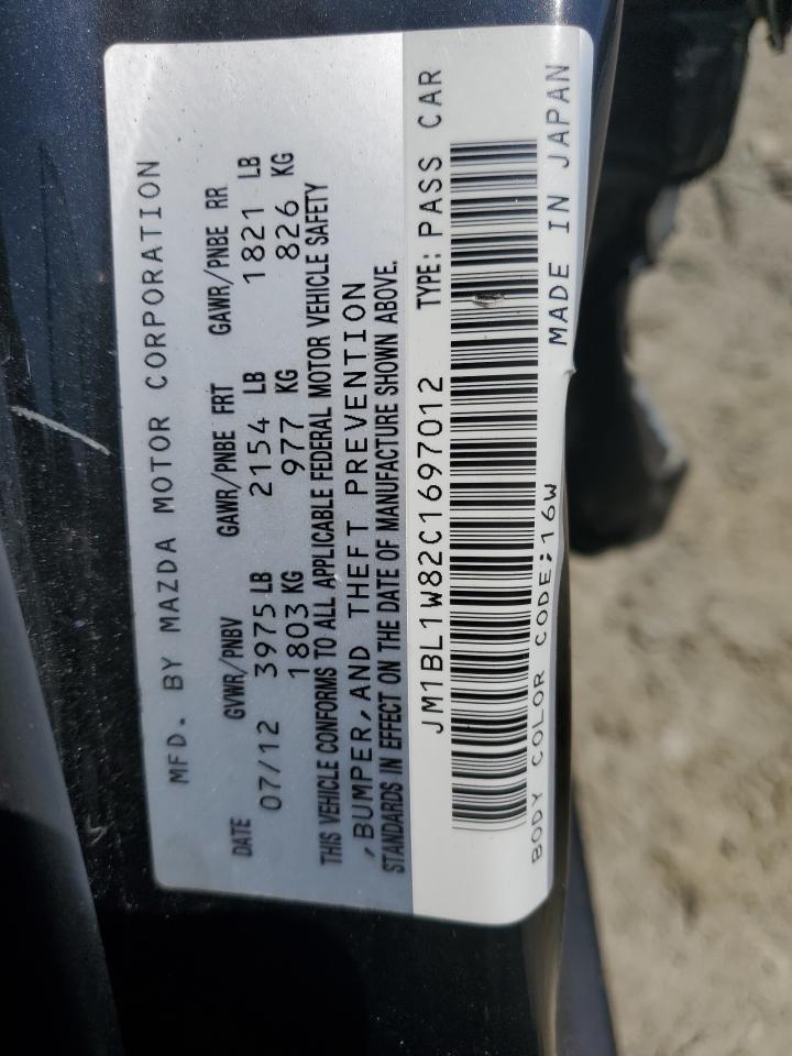 2012 Mazda 3 I VIN: JM1BL1W82C1697012 Lot: 62526064