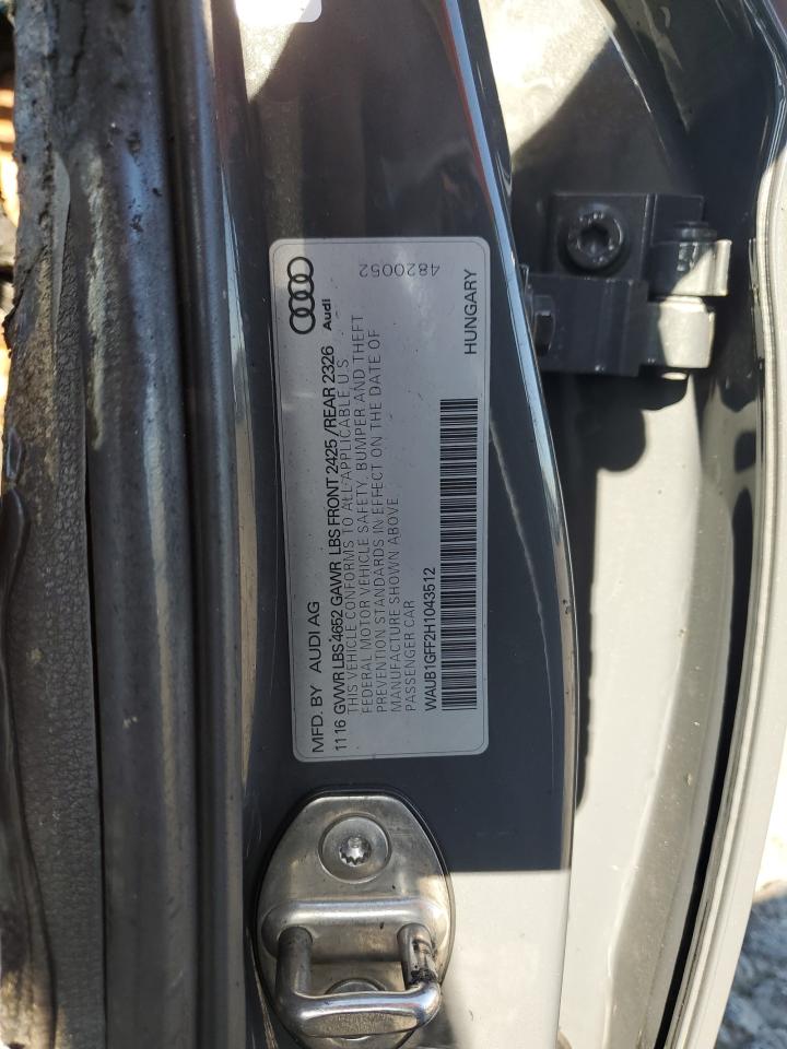 2017 Audi S3 Premium Plus VIN: WAUB1GFF2H1043512 Lot: 61740934