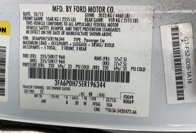 2014 Ford Fusion Se vin: 3FA6P0H75ER196344