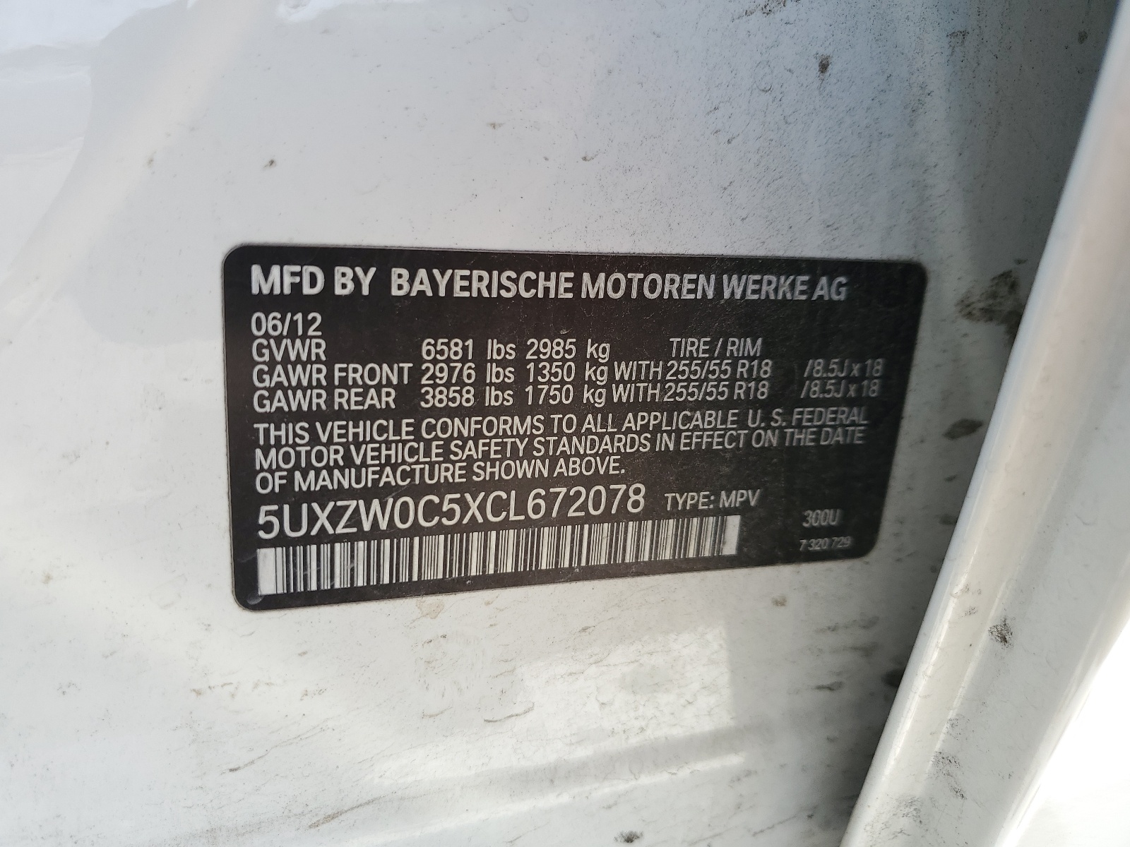 5UXZW0C5XCL672078 2012 BMW X5 xDrive35D