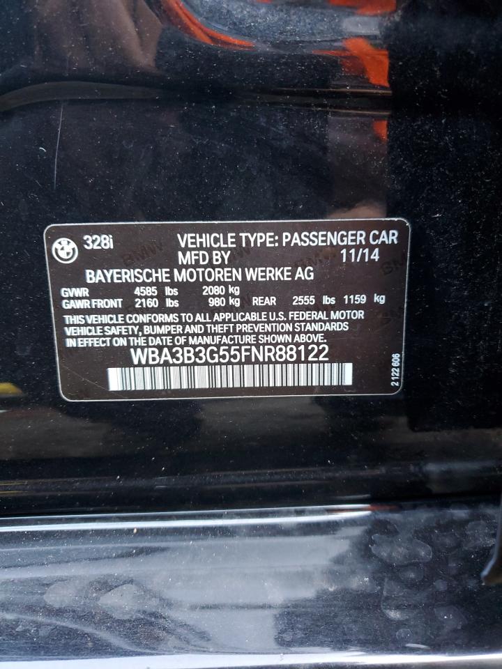 2015 BMW 328 Xi VIN: WBA3B3G55FNR88122 Lot: 63991854