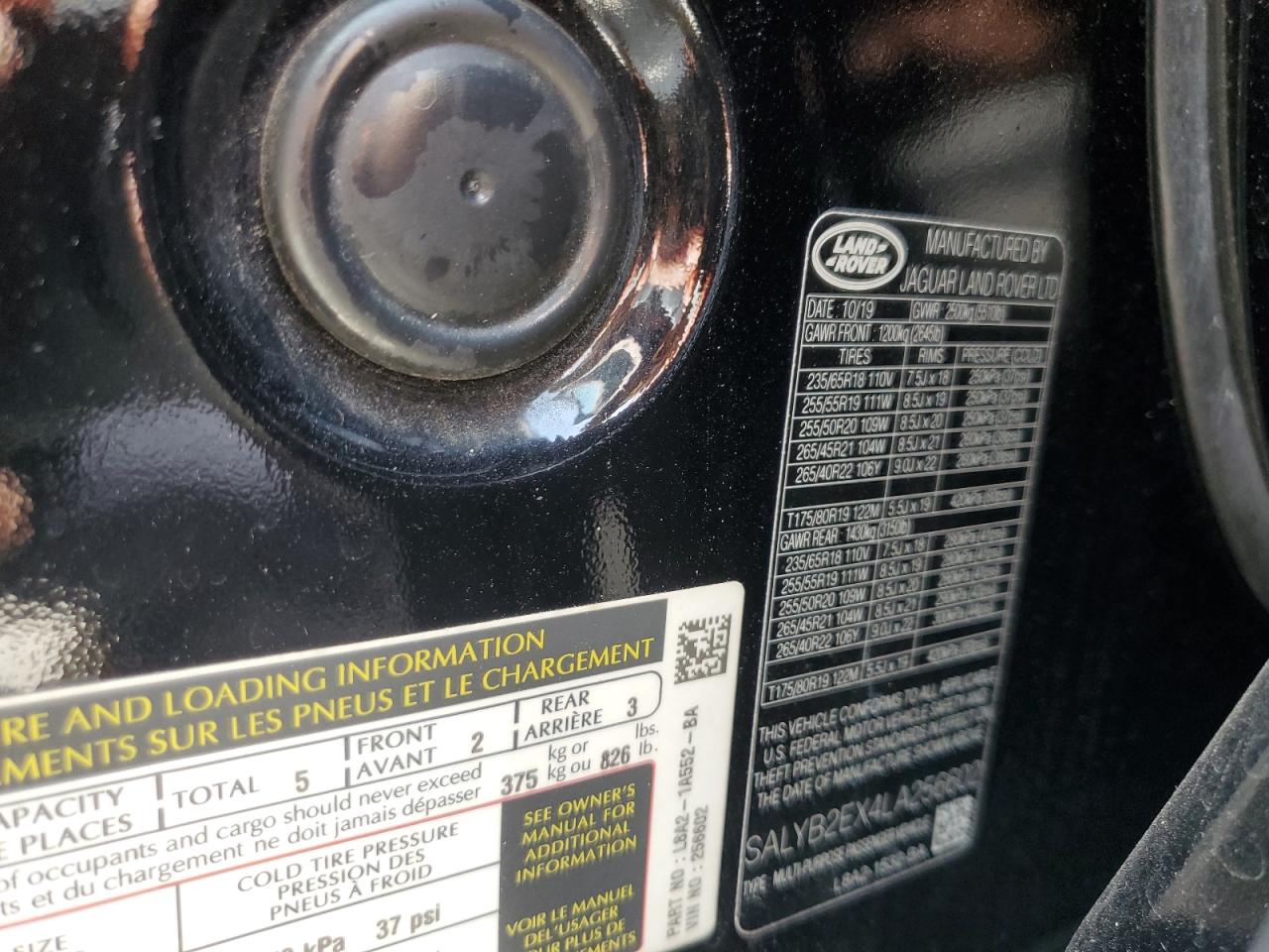 2020 Land Rover Range Rover Velar S VIN: SALYB2EX4LA256602 Lot: 64366144