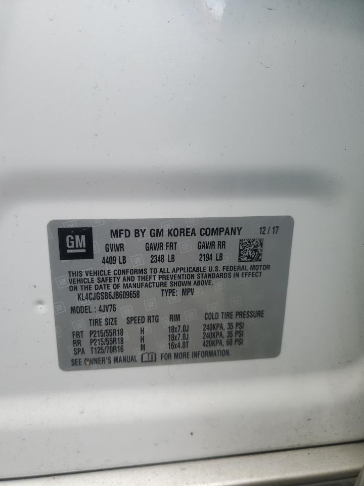 2018 Buick Encore Essence VIN: KL4CJGSB6JB609658 Lot: 62541514