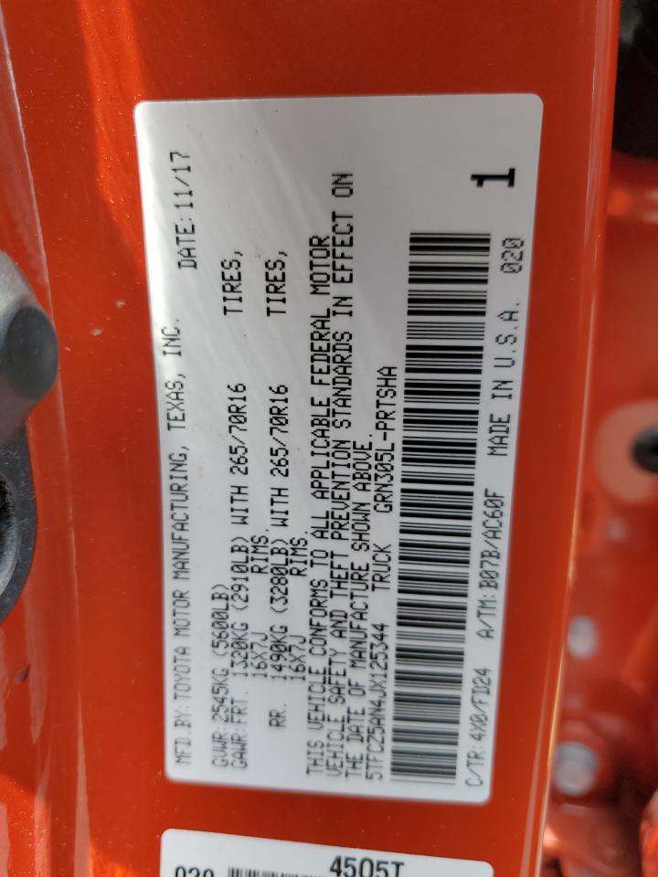 2018 Toyota Tacoma Double Cab VIN: 5TFCZ5AN4JX125344 Lot: 65434694