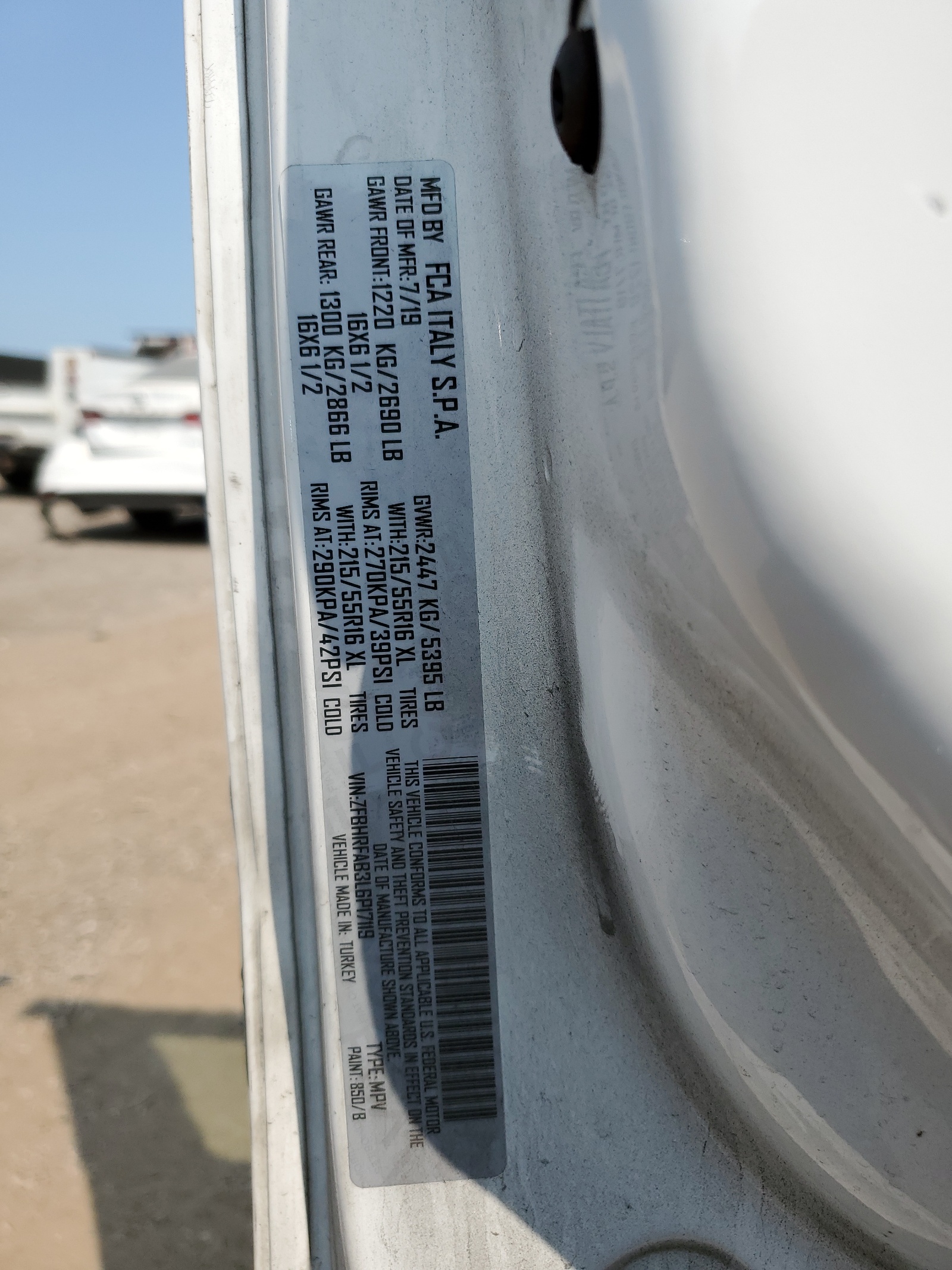 2020 Ram Promaster City vin: ZFBHRFAB3L6P17119