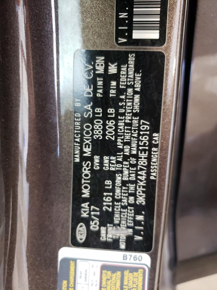 2017 Kia Forte Lx VIN: 3KPFK4A78HE156197 Lot: 64608024