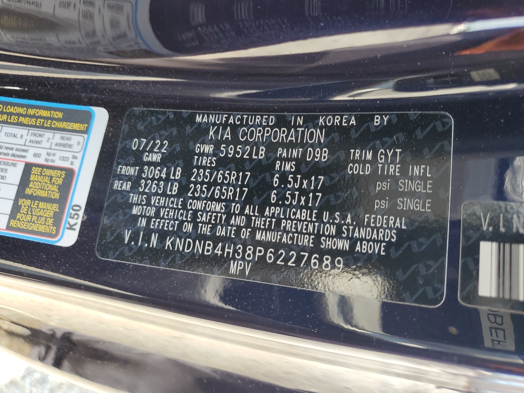 KNDNB4H38P6227689 2023 Kia Carnival Lx