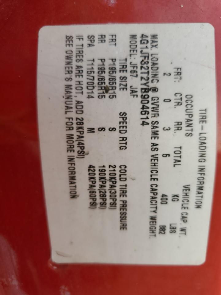 2000 Chevrolet Cavalier Z24 VIN: 4G1JF32T2YB904614 Lot: 65462164