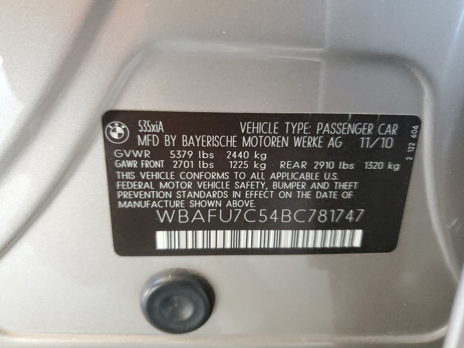 WBAFU7C54BC781747 2011 BMW 535 Xi