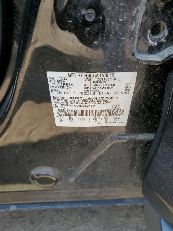 2013 Ford Edge Limited VIN: 2FMDK4KC5DBE24851 Lot: 63828804