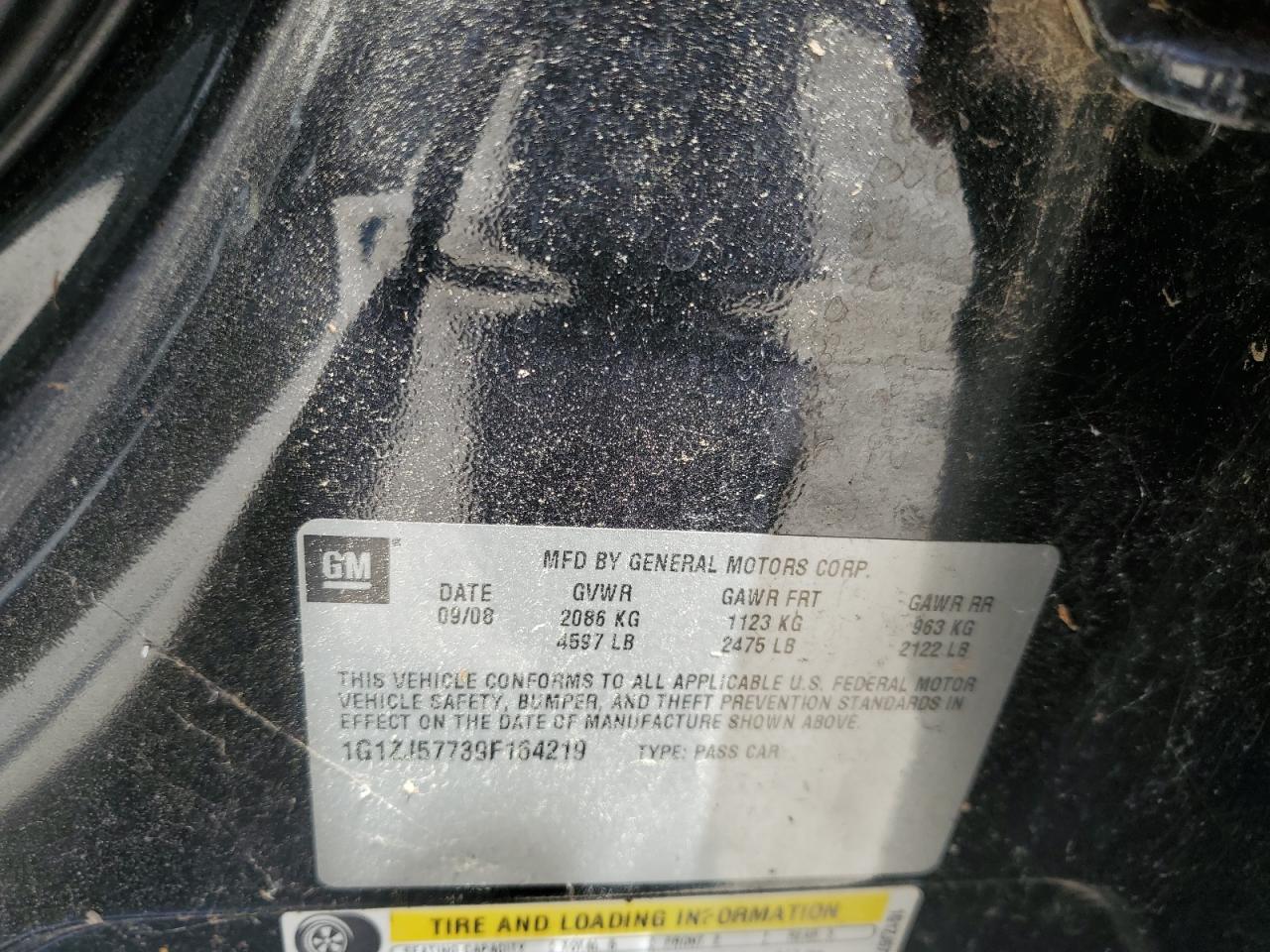 2009 Chevrolet Malibu 2Lt VIN: 1G1ZJ57739F164219 Lot: 63208464