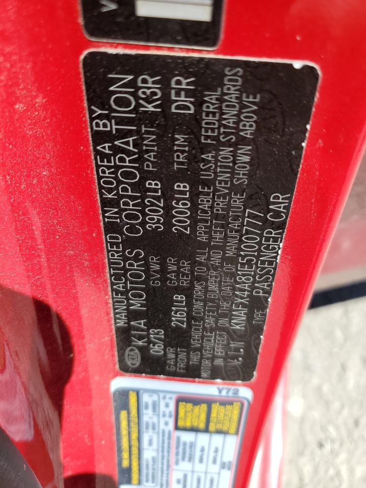 2014 Kia Forte Ex VIN: KNAFX4A81E5100777 Lot: 64512554