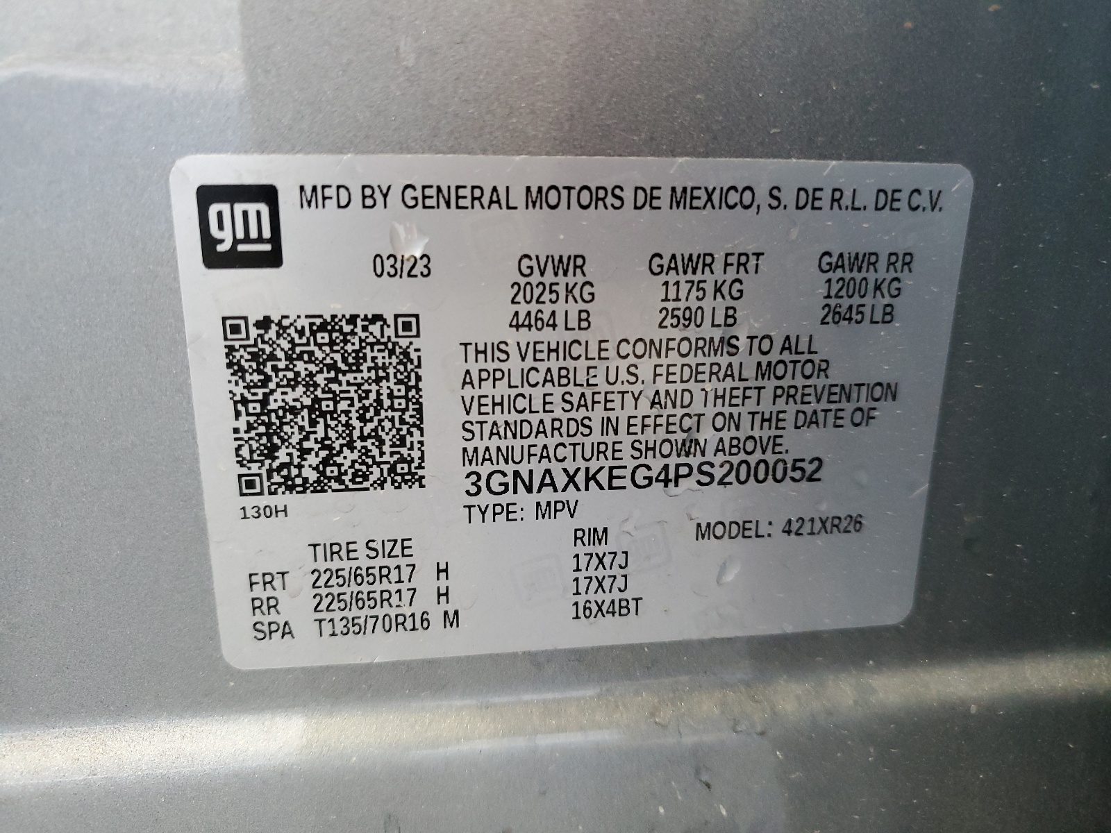 2023 Chevrolet Equinox Lt vin: 3GNAXKEG4PS200052