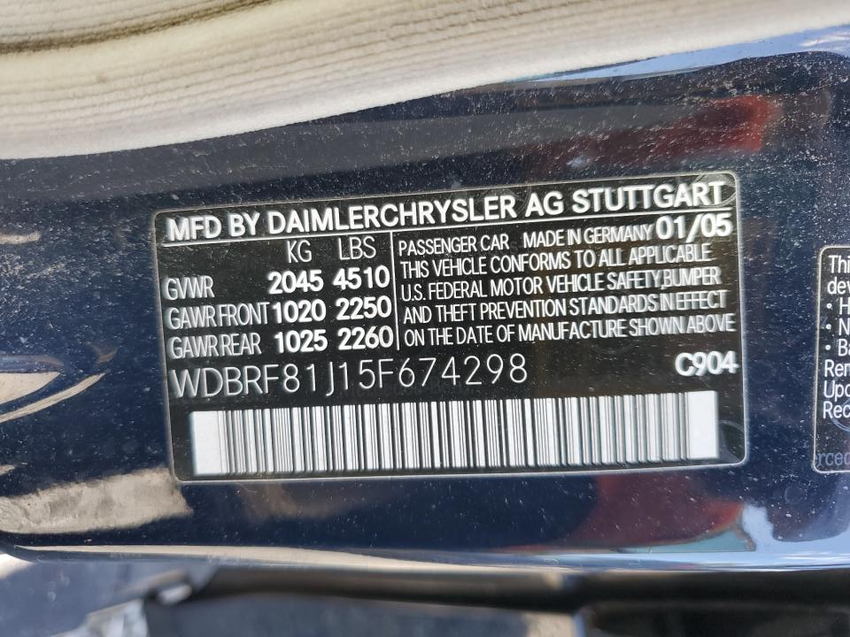 WDBRF81J15F674298 2005 Mercedes-Benz C 240 4Matic