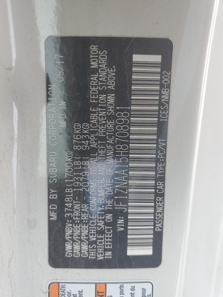 2017 Toyota 86 Base VIN: JF1ZNAA15H8708981 Lot: 63465214