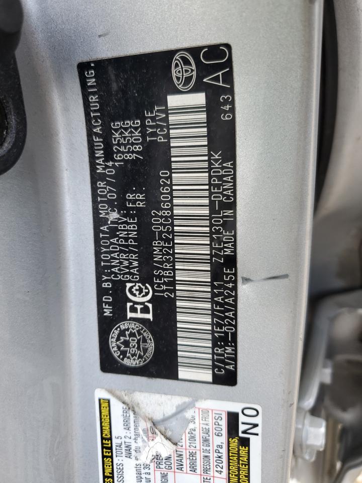 2005 Toyota Corolla Ce VIN: 2T1BR32E25C860620 Lot: 62653924