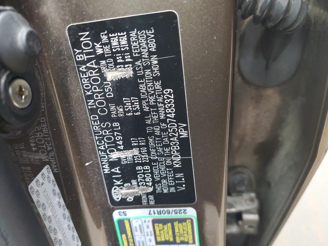 2013 Kia Sportage Base VIN: KNDPB3A25D7483329 Lot: 64428614