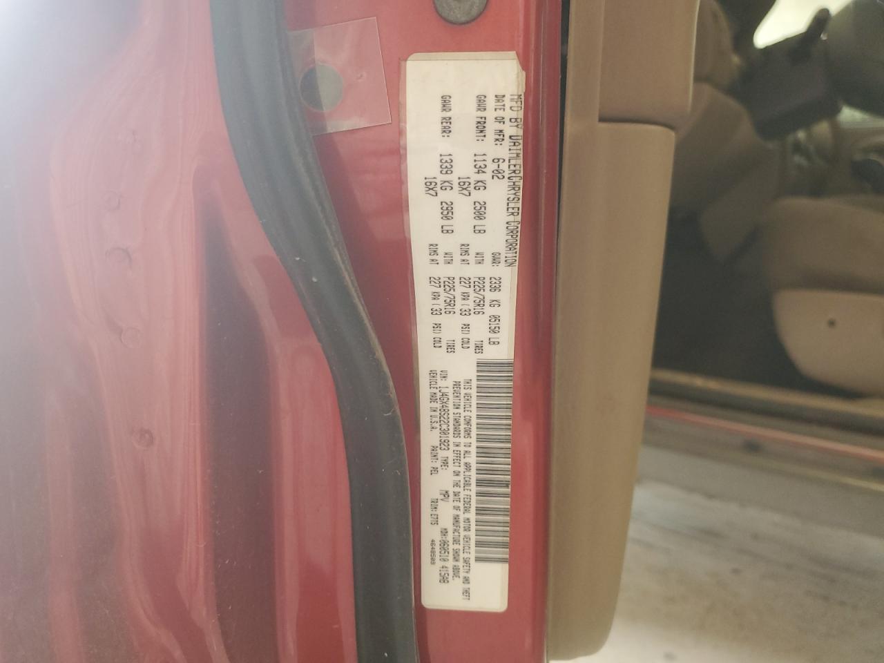 2002 Jeep Grand Cherokee Laredo VIN: 1J4GX48S22C301923 Lot: 63679464