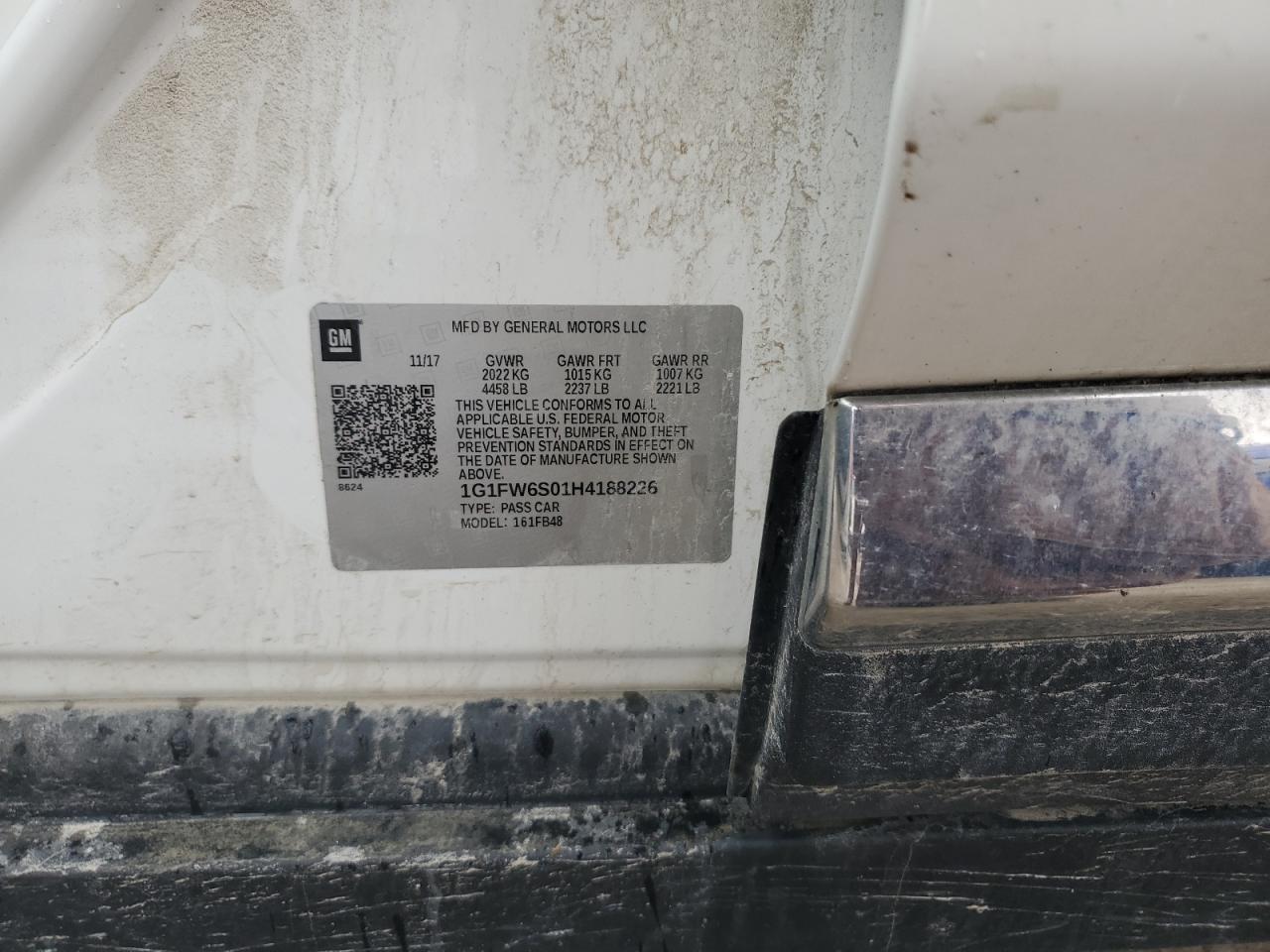 2017 Chevrolet Bolt Ev Lt VIN: 1G1FW6S01H4188226 Lot: 64363224