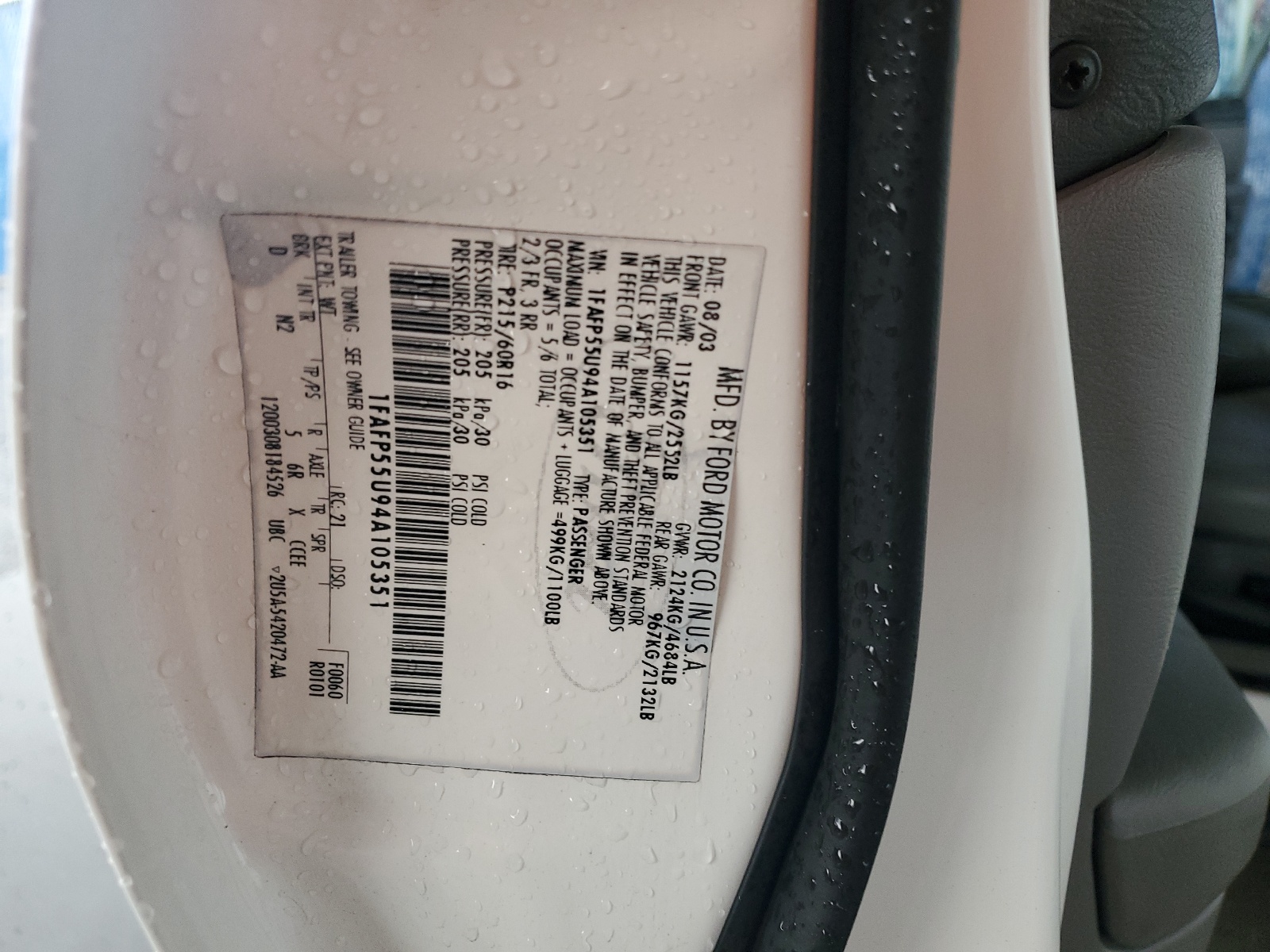 1FAFP55U94A105351 2004 Ford Taurus Ses