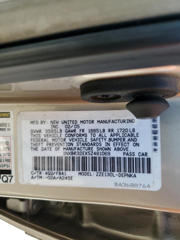 2005 Toyota Corolla Ce VIN: 1NXBR32EX5Z481069 Lot: 64222024